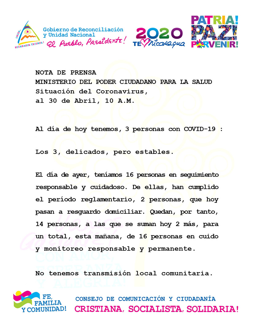 informe-covid-19-nicaragua-minsa-